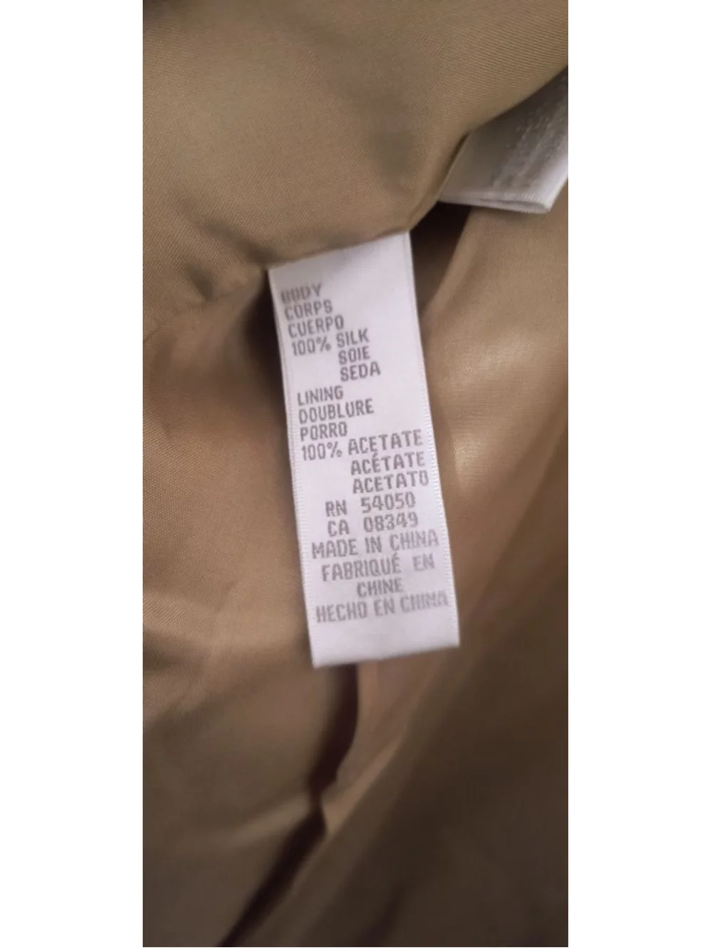 Vintage Jones New York 100% Silk Blazer Camel Double Breasted Minimalist 10